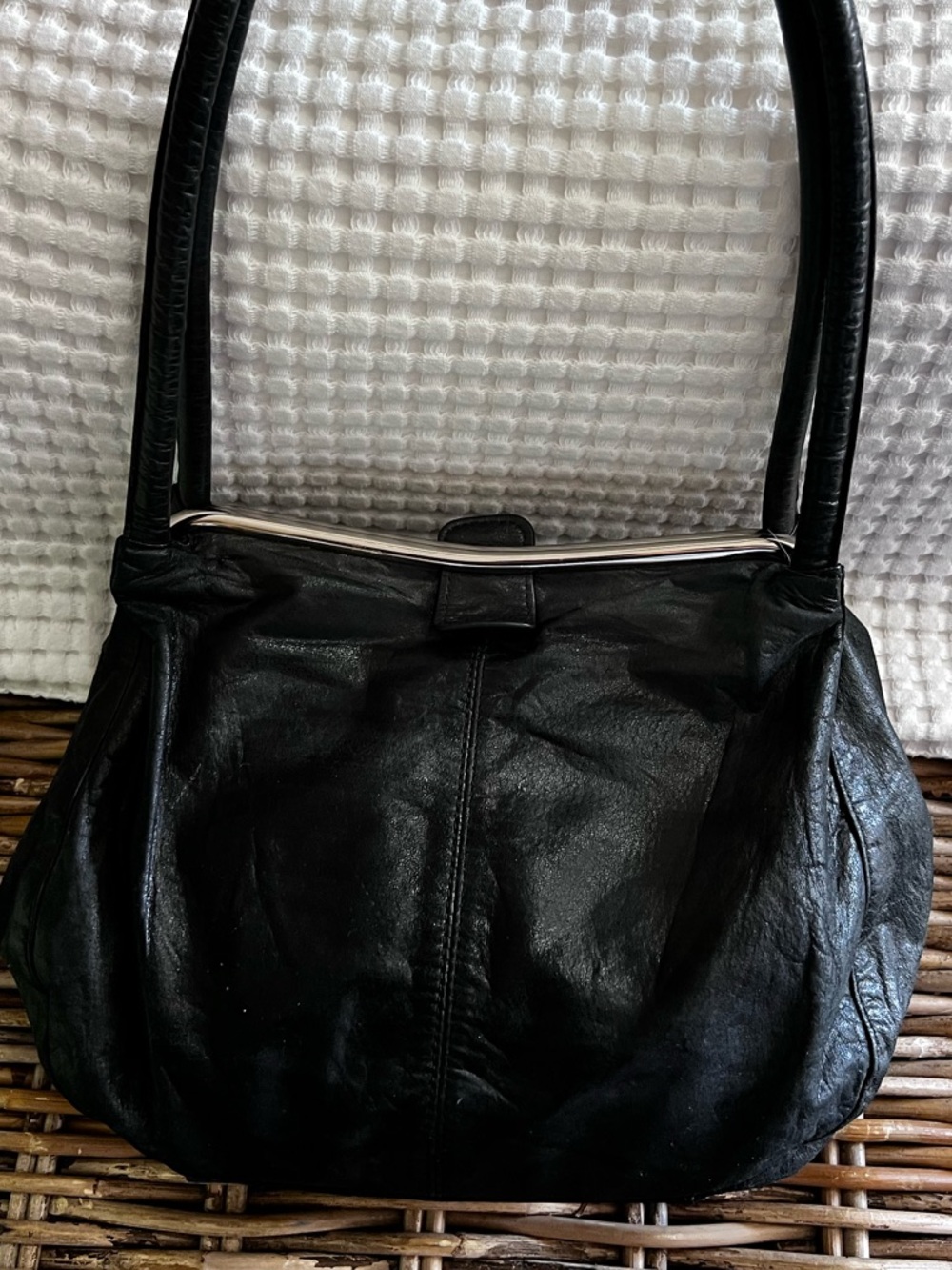 HOBO Black Leather Handbag Slouchy Soft Leather